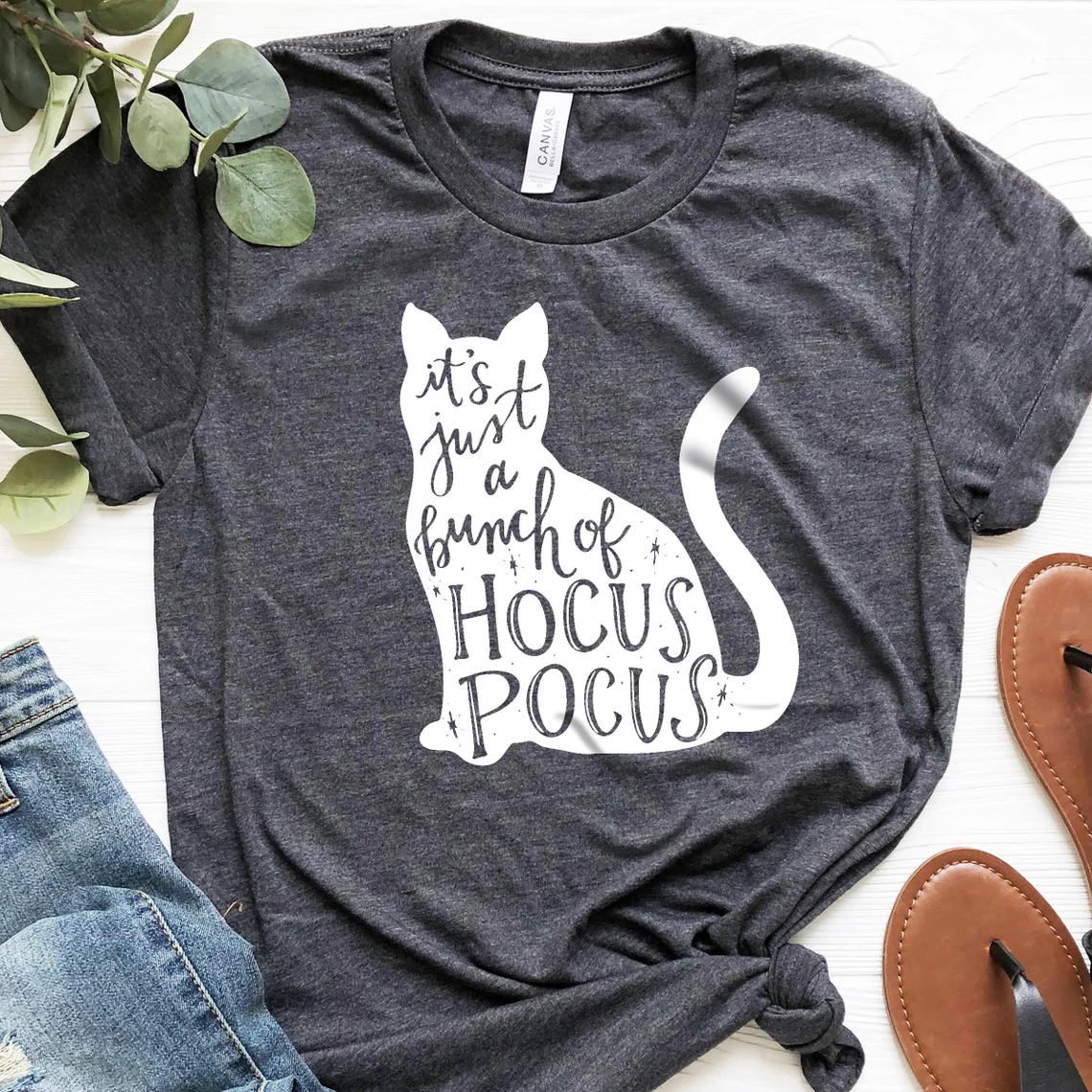 Halloween Cat It’s Just A Bunch of Hocus Pocus Tee Shirt Halloween Cat It's Just A Bunch of Hocus Pocus Tee Shirt