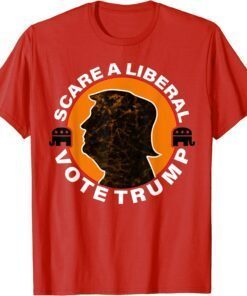Halloween Scare A Liberal Vote Trump Orange Silhouette Tee Shirt
