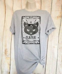 Halloween The Black Cat Tarot Card T-Shirt
