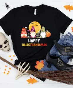 Happy HalloThankMas Gnomes Tee Shirt
