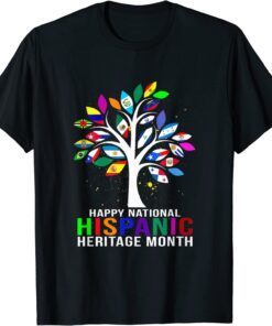 Happy National Hispanic Heritage Month Tree Roots Latina Tee Shirt