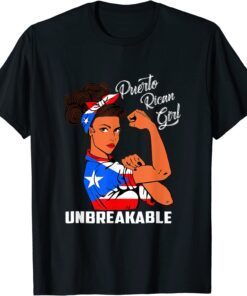 Happy Puerto Rican Girl Unbreakable Heritage Puerto Rico Tee Shirt