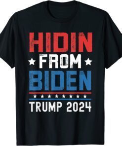 Hidin From Biden US Flag Trump 2024, Anti Joe Biden Tee Shirt