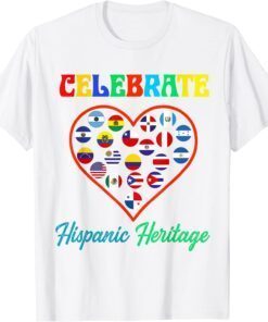 Hispanic Heritage Month 2022 National Latino Countries Flag Tee Shirt