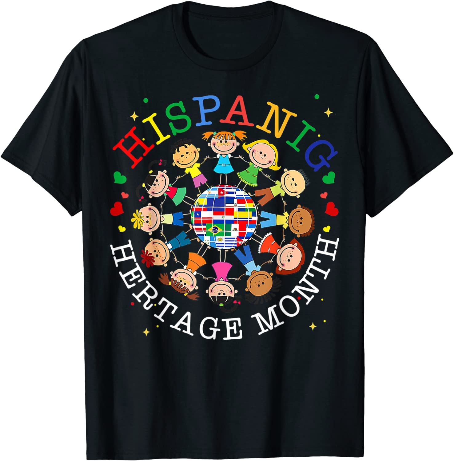 Hispanic Heritage Month All Countries Flags Tee Shirt Hispanic Heritage Month All Countries Flags Tee Shirt
