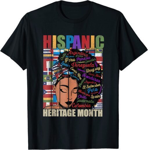 Hispanic Heritage Month Latin Country Flags Tee Shirt