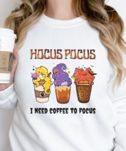 Hocus Pocus I need coffee Halloween Tee Shirt