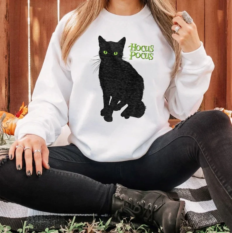 Hocus Pocus Thakery Binx Halloween Black Cat Tee Shirt Hocus Pocus Thakery Binx Halloween Black Cat Tee Shirt