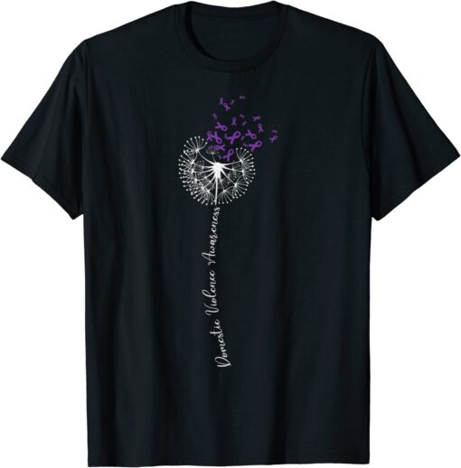 I Wear Purple For Domestic Violence Awareness Purple Ribbon T-Shirt