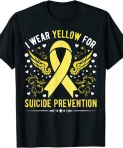 I Wear Yellow For Suicide Prevention Awareness Support Tee Shirt