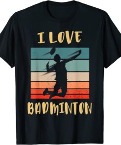 I love Badminton Jump Smash Tee Shirt