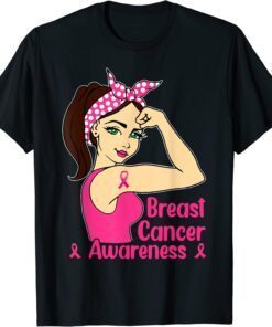 In October We Wear Pink Black Woman Breast Cancer Awareness Tee Shirt