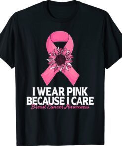 In October We Wear Pink Sunflower Breast Cancer Awareness T-Shirt