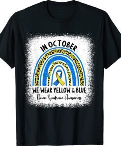 In October We Wear Yellow & Blue Down Syndrome Awareness Tee Shirt