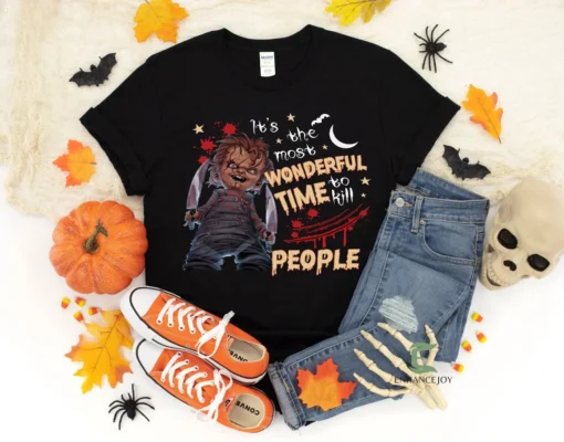 It's the Most Wonderful Time To Kill People Chucky Halloween Tee Shirt