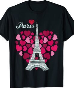 Love Paris Heart Eiffel Tower Souvenir France French Love Tee Shirt