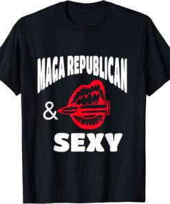 MAGA Republican and Sexy with Red Lips Tee Shirt