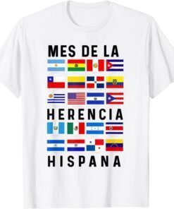 Mes de la Herencia Hispana Camiseta Latino Pride Flags Tee Shirt