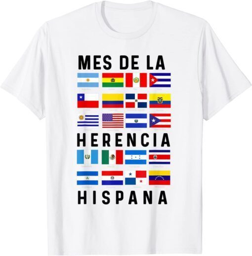 Mes de la Herencia Hispana Camiseta Latino Pride Flags Tee Shirt