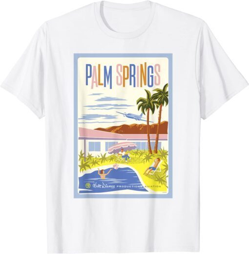 Mickey Mouse One Walt’s Plane - Travel Poster Palm Springs Tee Shirt