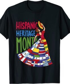 National Hispanic Heritage Month Celebration Flags Tee Shirt
