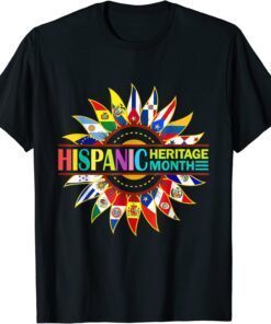 National Hispanic Heritage Month Celebration Latin Flags Tee Shirt