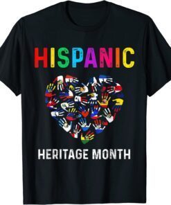 National Hispanic Heritage Month Hands All Countries Flags Tee Shirt
