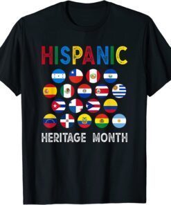 National Hispanic Heritage Month Latin Countries Flags T-Shirt