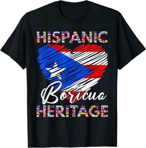 National Hispanic Heritage Month Puerto Rico Flag Boricua T-Shirt