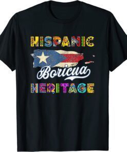 National Hispanic Heritage Month Puerto Rico Flag Tee Shirt