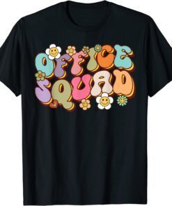 Office Squad Groovy Hippie Happy Face Flower Tee Shirt