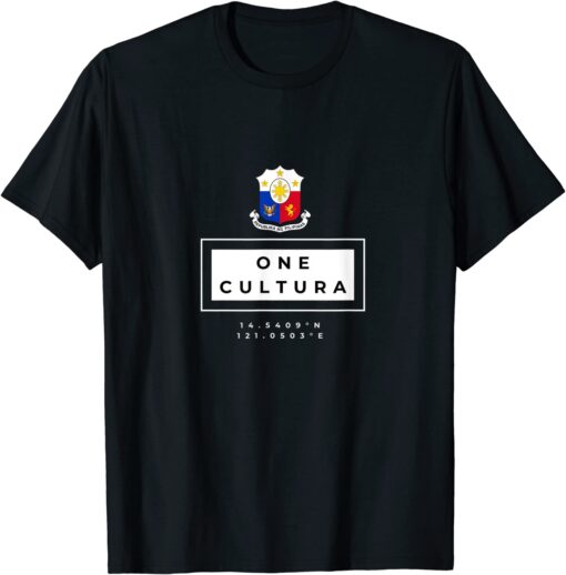 One Cultura Philippines Latitude and Longitude Tee Shirt