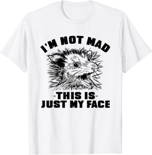 Opossum I'm Not Mad This is Just My Face Possum Lovers Tee Shirt