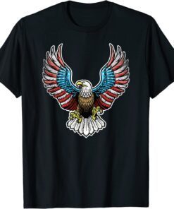 Patriotic Eagle American Flag Distressed Tee Shirt