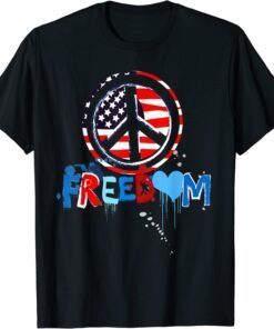 Patriotic Peace Sign USA Flag Freedom Vote Tee Shirt