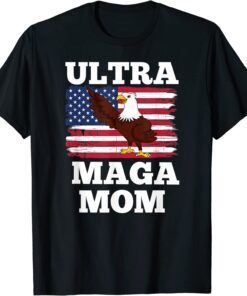 Patriotic Ultra Maga Mom U.S. Flag President Trump Tee Shirt