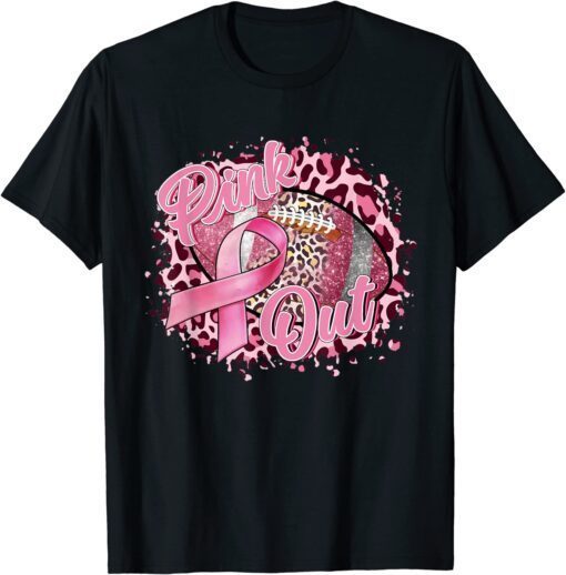 Pink Out Football Pink Ribbon Breast Cancer Awareness T-Shirt