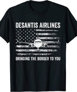 Political DeSantis Airlines Political Meme Ron DeSantis US Flag Tee Shirt