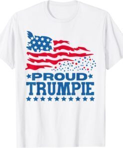 Proud Trumpie Vintage USA Flag Anti Biden Trumpie Tee Shirt