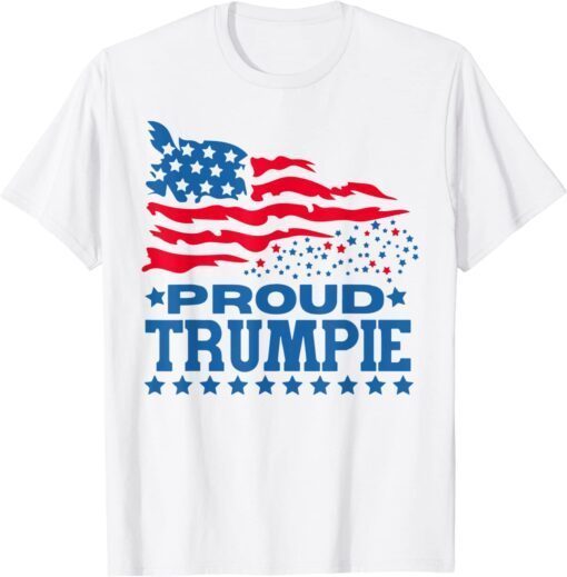 Proud Trumpie Vintage USA Flag Anti Biden Trumpie Tee Shirt