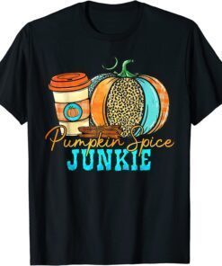 Pumpkin Spice Junkie Pumpkin Spice Latte Leopard Pumpkin Tee Shirt