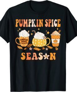 Pumpkin Spice Season Autumn Fall Vibes Pumpkin Spice Coffee Tee Shirt