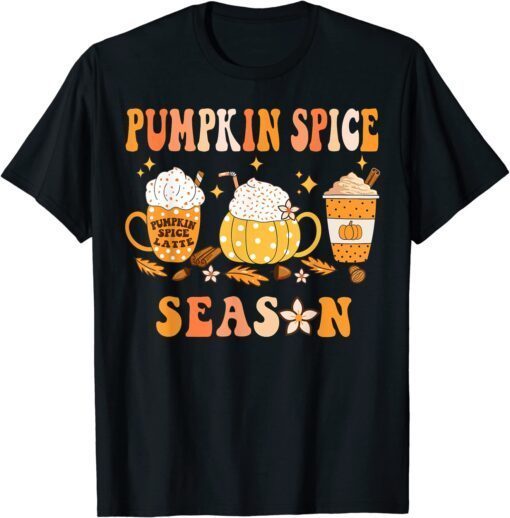 Pumpkin Spice Season Autumn Fall Vibes Pumpkin Spice Coffee Tee Shirt