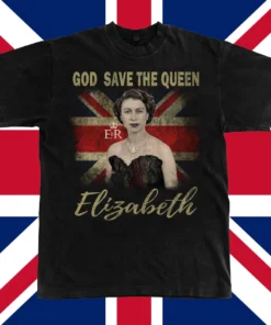 Queen Elizabeth II 1926-2022 God Save The Queen Flag Of England Tee Shirt