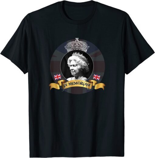 Queen Elizabeth II Memoriam Union Jack RIP UK Royalist Tee Shirt