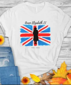 RIP Queen Elizabeth 1926-2022 Queen of England British Monarch Flag Tee Shirt