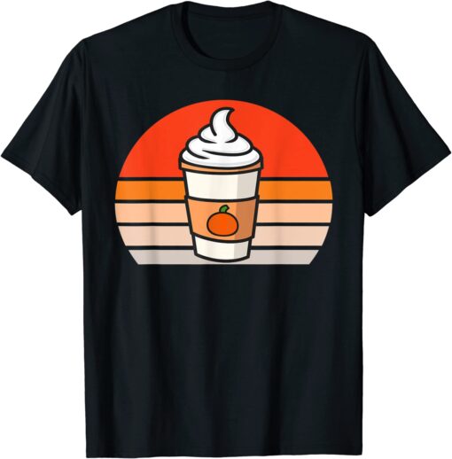 Retro Sunset Cute Pumpkin Spice Latte Tee Shirt