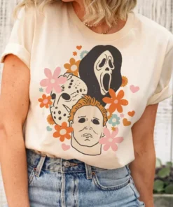 Retro Vibes Horror movie Halloween Scream Jason Spooky Tee shirt