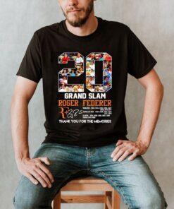 Roger Federer 20 Grand Slam Thank For The Memory Tee Shirt