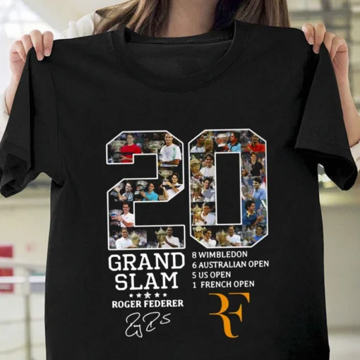 Roger Federer Simply The Best RF 20 Grand Slam T-Shirt